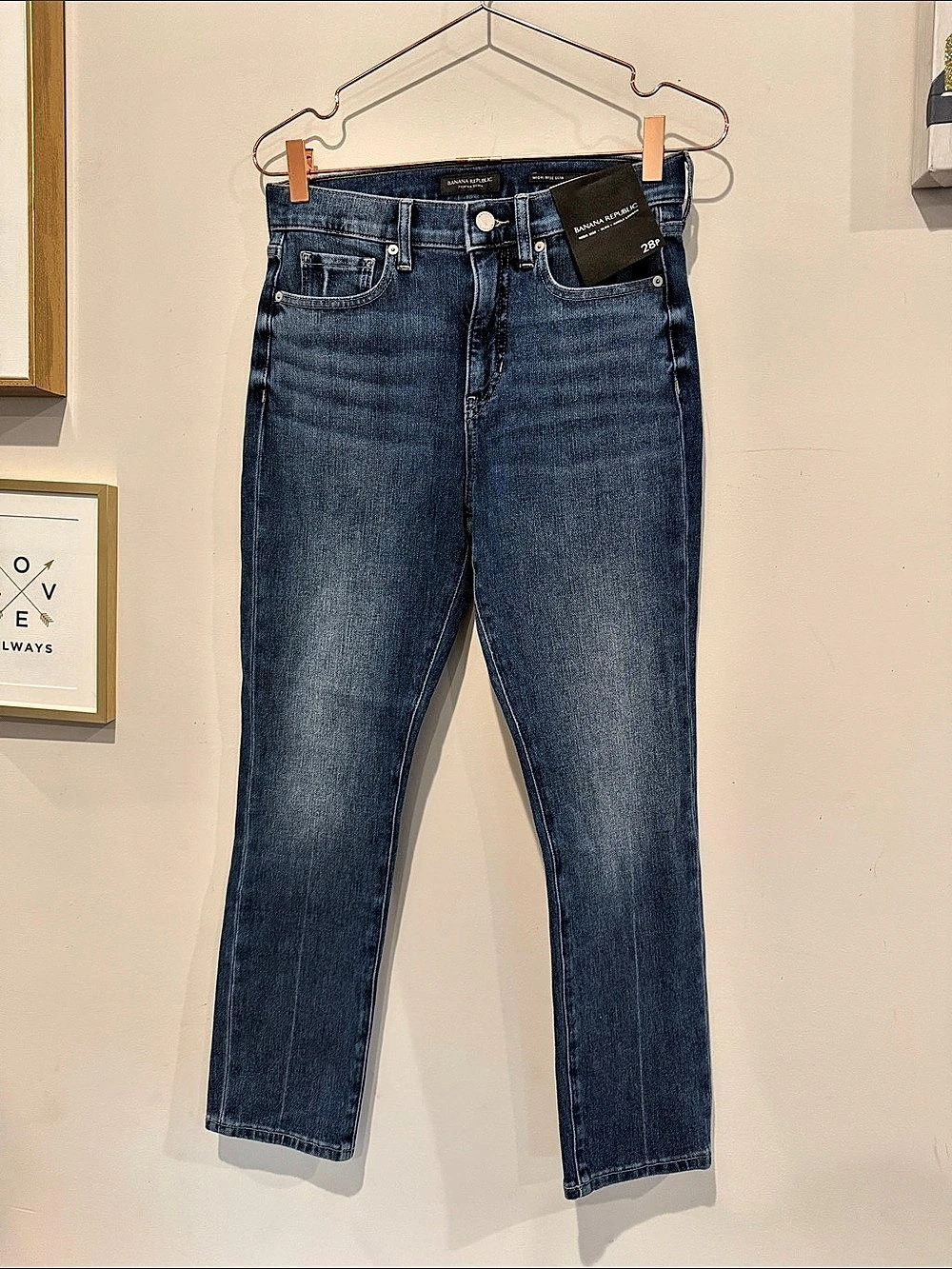 Banana Republic High-Rise Slim Ankle Jean Jeans Blue Waist 28P NWT